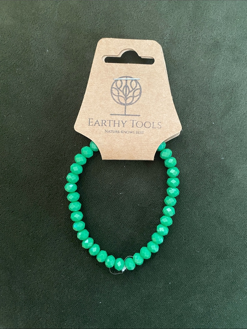 Green Beaded Stretch Bracelet